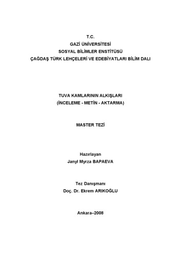 Tuva Kamlarının Alkışları  