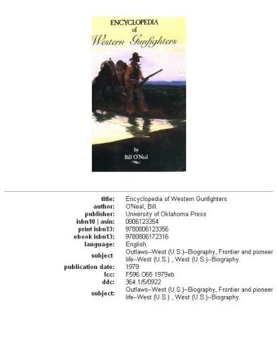 Encyclopedia of Western Gunfighters