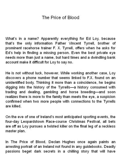 The Price of Blood: An Irish Novel of Suspense  