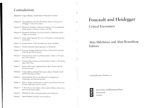 Foucault and Heidegger: Critical Encounters