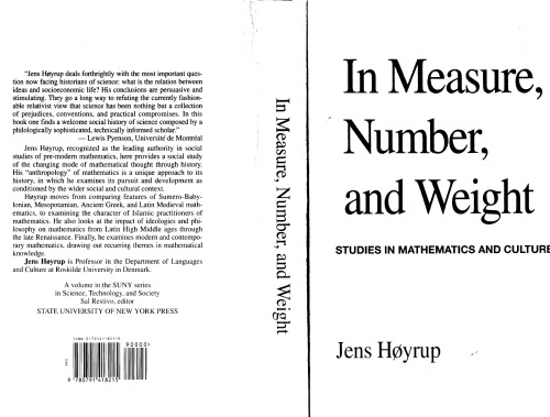 In Measure, Number, and Weight: Studies in Mathematics and Culture