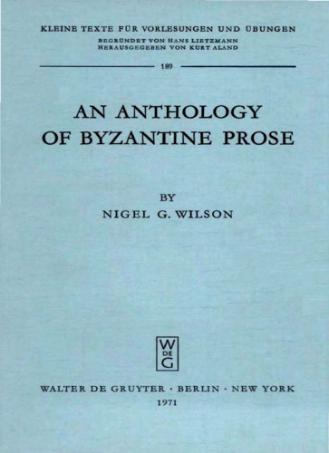 An anthology of Byzantine prose