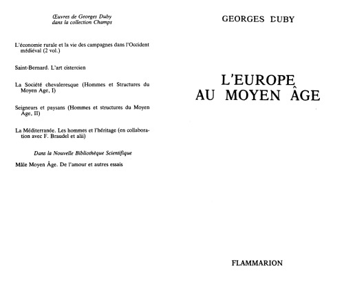 L'Europe au Moyen Age