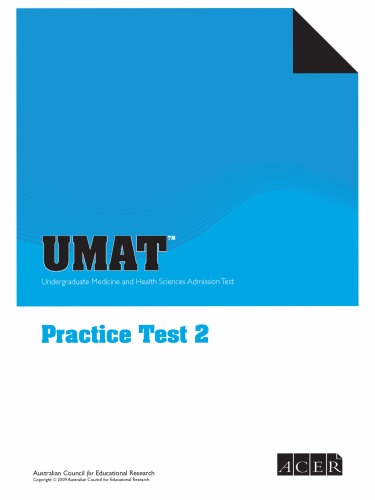 UMAT: Practice Test 2 (Undergraduate Medicine and Health Sciences Admission Test)