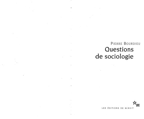 Questions de sociologie  