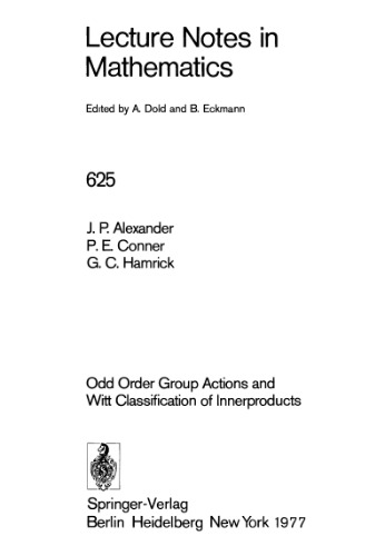 Odd Order Group Actions and Witt Classification of Innerproducts
