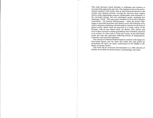 Myth and Territory in the Spartan Mediterranean  