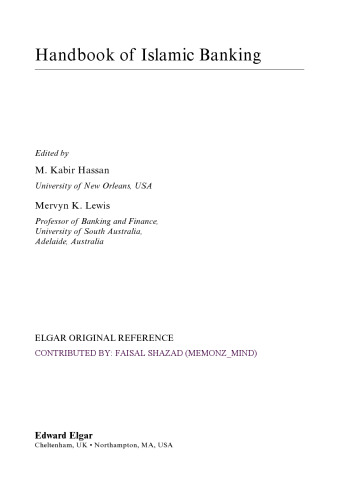 Handbook of Islamic Banking (Elgar Original Reference)  