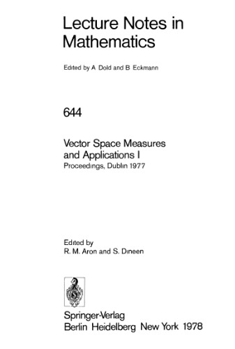 Vector Space Measures and Applications I