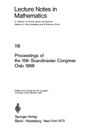 Proceedings of the 15th Scandinavian Congress Oslo 1968