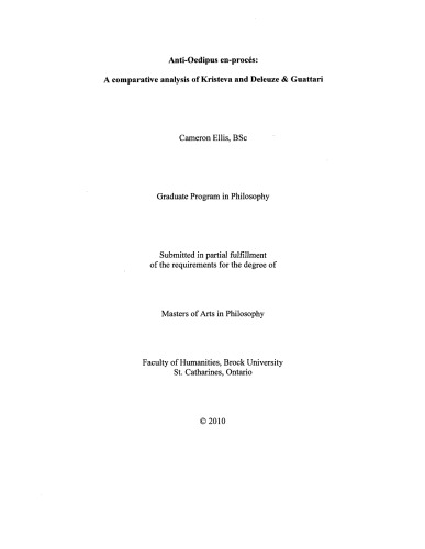 Anti-Oedipus en-proces: A comparative analysis of Kristeva and Deleuze & Guattari  