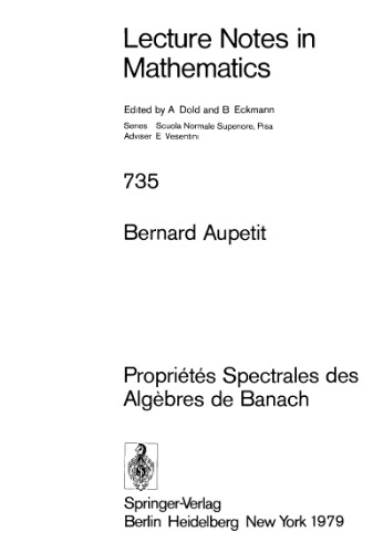 Propriétés Spectrales des Algèbres de Banach