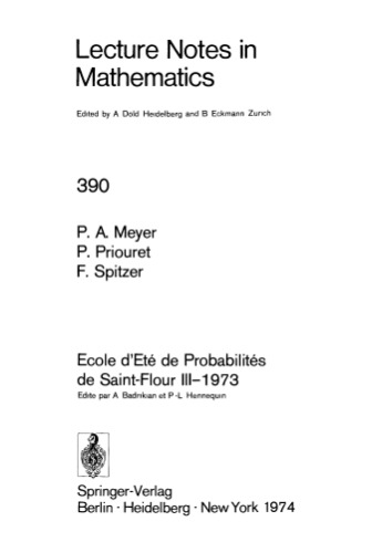 Ecole d'Ete de Probabilites de Saint-Flour III. 1973