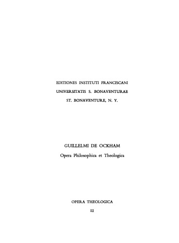 Opera Theologica Vol. 03