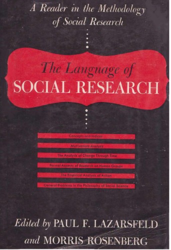 The Language of Social Research: A Reader in the Methodology of Social Resarch  