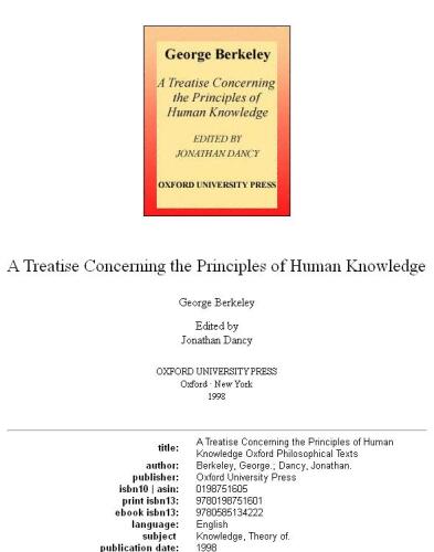 A treatise concerning the principles of human knowledge