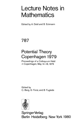 Potential Theory Copenhagen 1979
