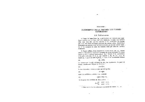 Formes exterieures et leurs applications