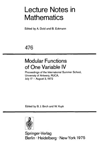 Modular Functions of One Variable IV