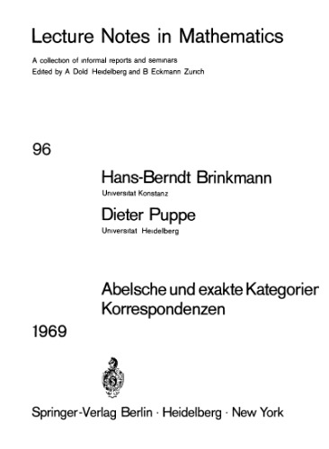 Abelsche und exakte Kategorien Korrespondenzen