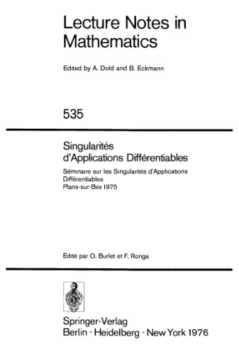 Singularites d'Applications Differentiables