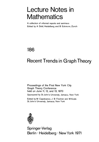 Recent Trends in Graph Theory