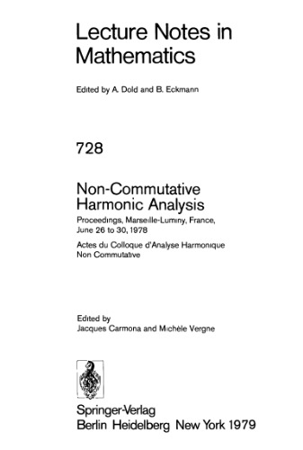 Non-Commutative Harmonic Analysis