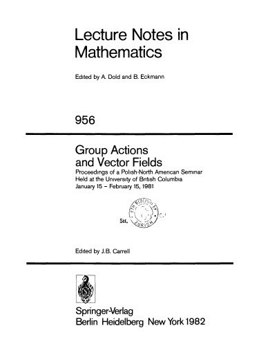 Group Actions and Vector Fields
