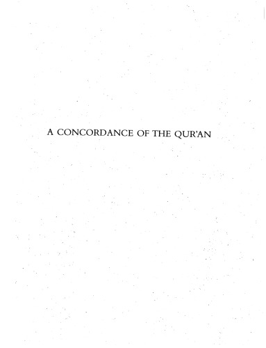 A Concordance of the Qur'an