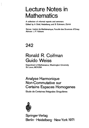 Analyse Hamonique Non-Commutative sur Certains Espaces Homogenes: Etude de Certaines Ihtégrales Singulières