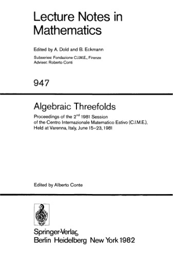Algebraic Threefolds. Proc. conf. Varenna, 1981