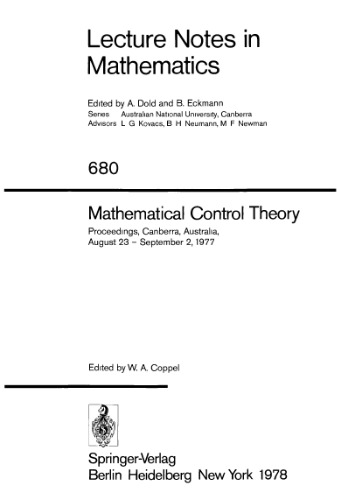 Mathematical Control Theory