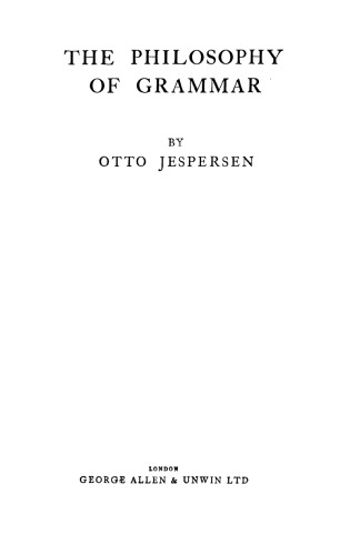 The Philosophy of Grammar