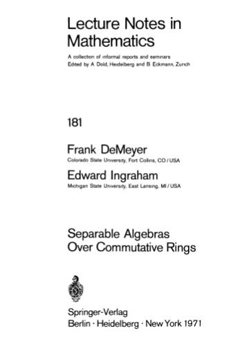 Separable Algebras Over Commutative Rings