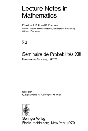 Seminaire de Probabilites XIII