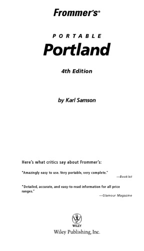 Frommer's Portable Portland 4th Edition