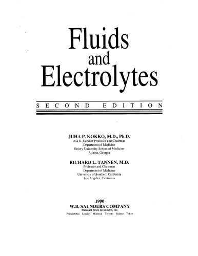 Fluids and Electrolytes