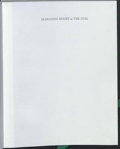 Marianne Moore at the Dial Commissions an Article on the Movies: Six Letters to Ralph Block and his Article