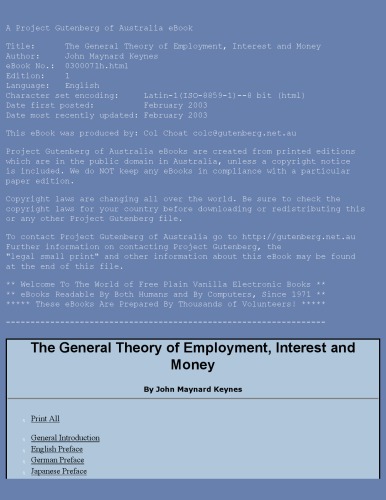 The General Theory of Employment, Interest, and Money (Great Minds Series)