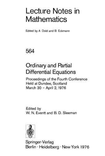 Ordinary and Partial Differential Equations