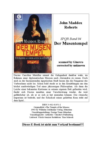 Der Musentempel. Ein Krimi aus dem alten Alexandria ()