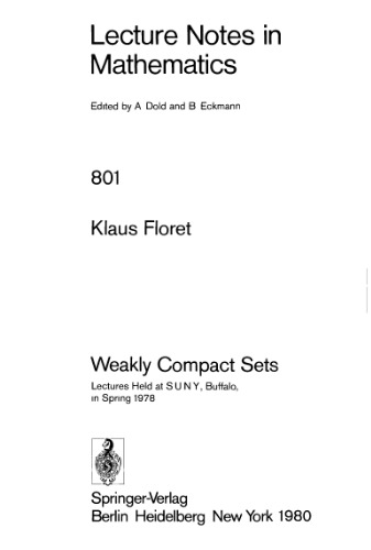 Weakly Compact Sets