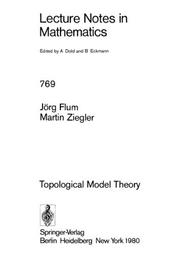 Topological Model Theory