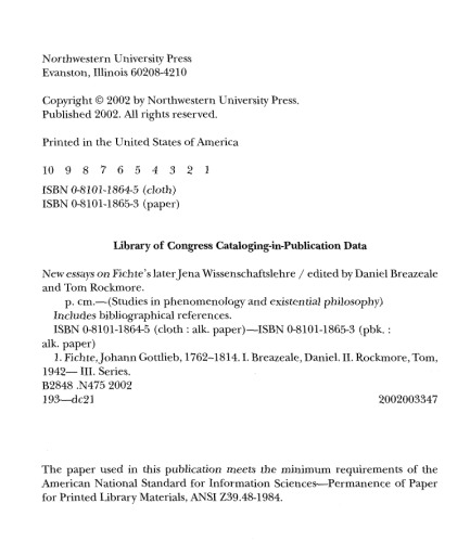 New Essays on Fichte's Later Jena "Wissenschaftslehre"