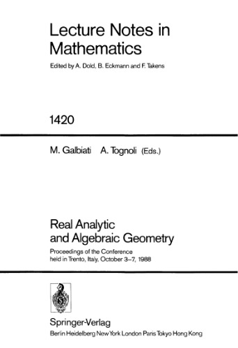 Real Analytic and Algebraic Geometry