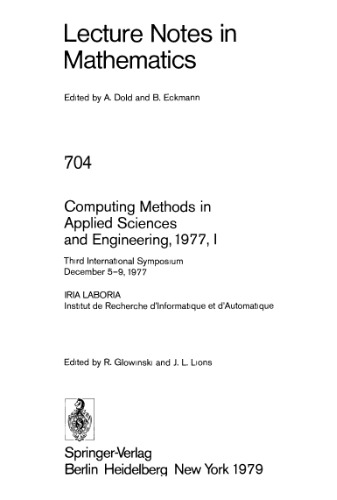 Computing Methods in Applied Sciences and Engineering 1977 I