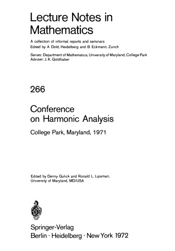 Conference on Harmonic Analysis