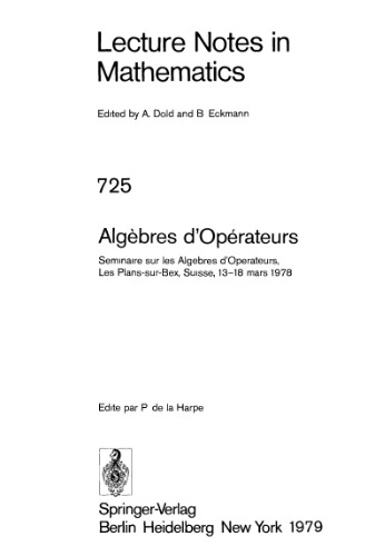 Algebres d'Operateurs