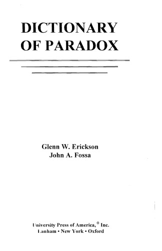 Dictionary of Paradox