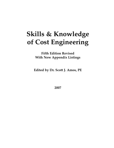 Skills & Knowledge of Cost Engineering